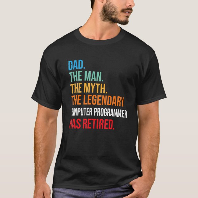 Camiseta Papá El Legendario Programador De Computadoras Se  (Anverso)