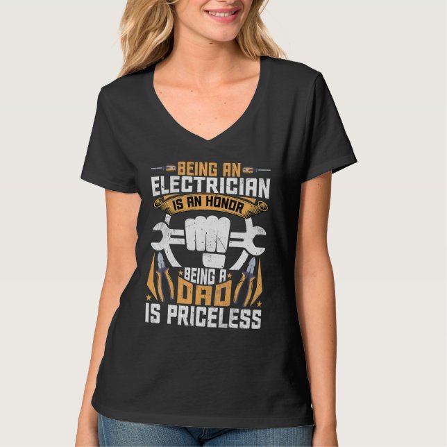 Camiseta Papá electricista masculino ser electricista es un (Anverso)