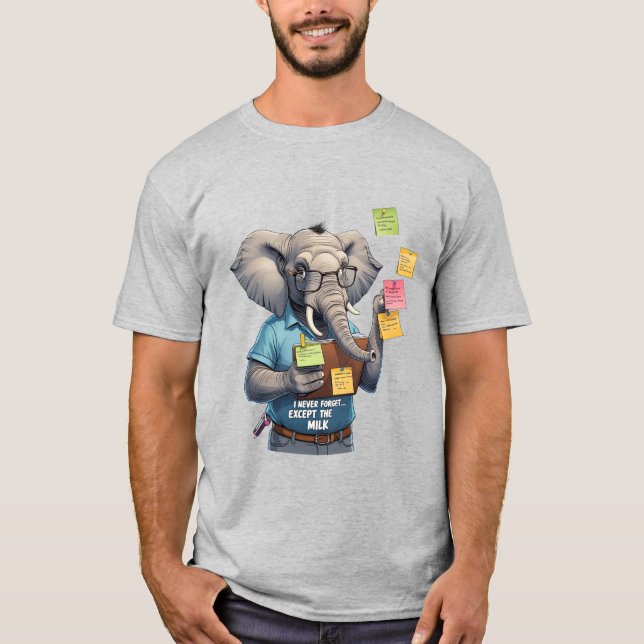 Camiseta Papá Elefante Nunca Lo Olvidé... Excepto Leche (Anverso)