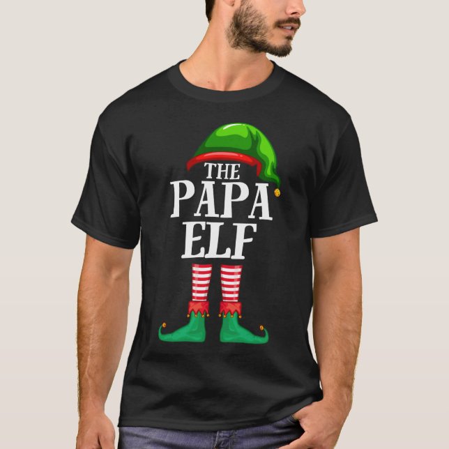 Camiseta Papa Elf Navidades familiares coincidentes con Paj (Anverso)