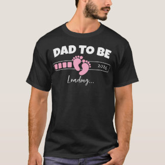 Camiseta Papá en Camino 2026 Cargando Niña Pequeña Rosa Emb