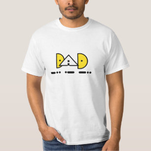 Camiseta Papá en código morse y texto geométrico