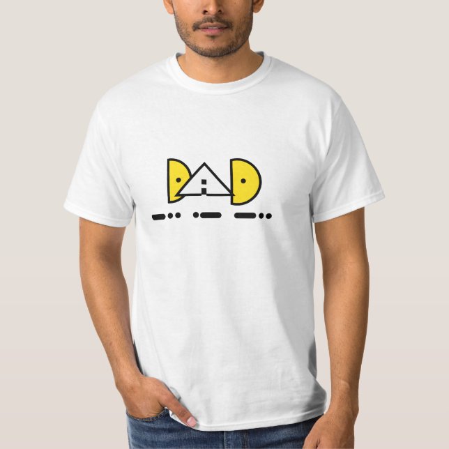 Camiseta Papá en código morse y texto geométrico (Anverso)
