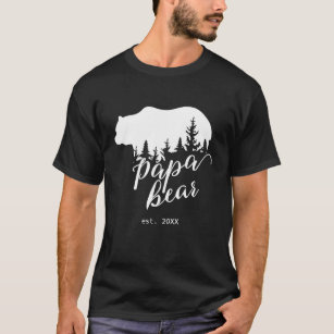 Camiseta Papa en los bosques negros y blancos es personaliz
