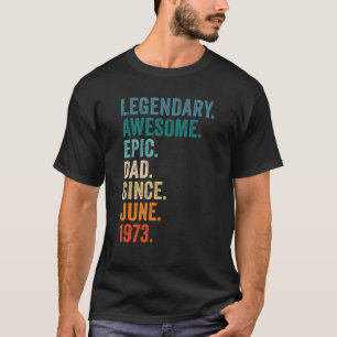 Camiseta Papá Épico Vintage Desde Junio De 1973 49ª Identid