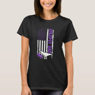 Camiseta Papá Epilepsia Bandera de EE. UU. Papá de un Guerr