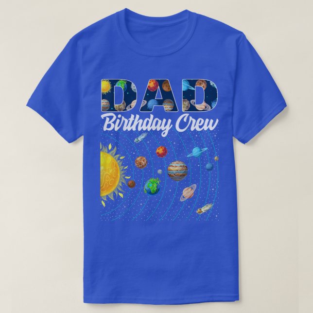 Camiseta Papá Equipo de Cumpleaños Espacio Ultraterrestre S (Diseño del anverso)