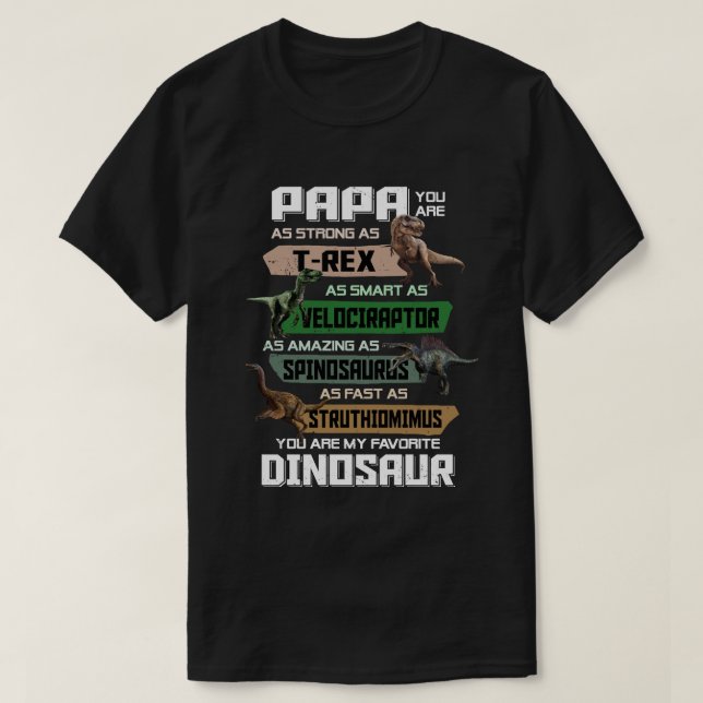 Camiseta Papá, eres mi favorito de los padres T-Rex de los  (Diseño del anverso)