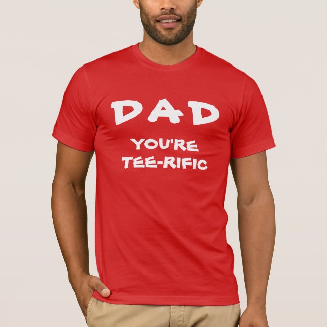Camiseta Papá, eres Tee-Rific Golf Pun Blanco y Rojo (Anverso)