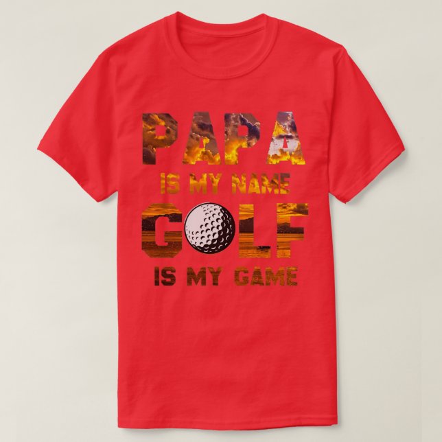 Camiseta Papá es mi nombre golf es mi regalo de juego para  (Diseño del anverso)