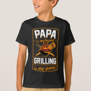 Camiseta Papá es mi nombre Grilling es mi juego Gracioso Gr