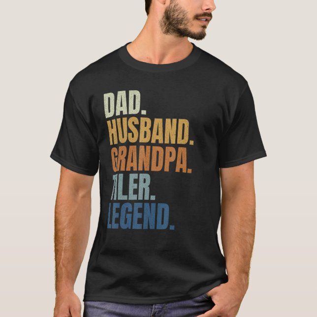 Camiseta Papá esposo azulejero leyenda colocador de baldosa (Anverso)