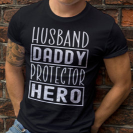 Camiseta Papá Esposo Protector Hero Veterano Papá