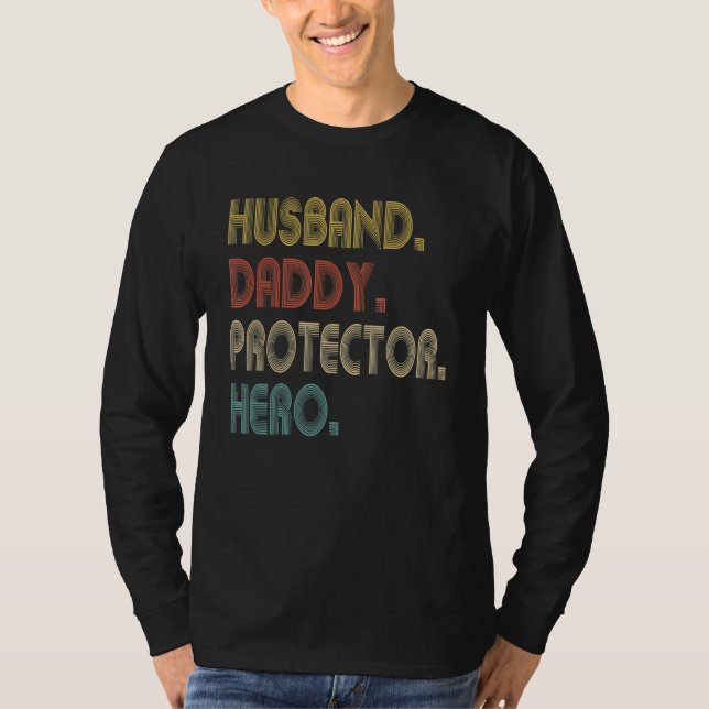 Camiseta Papá Esposo Protector Héroe Día del Padre (Anverso)