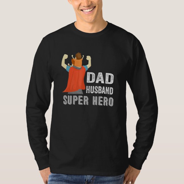 Camiseta Papá Esposo Super Hero Usando Padre De Papá (Anverso)