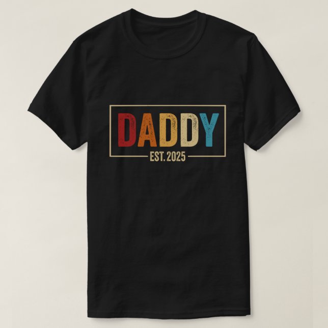 Camiseta Papá Est. 2025 Nuevo regalo del Día del Padre Emba (Diseño del anverso)