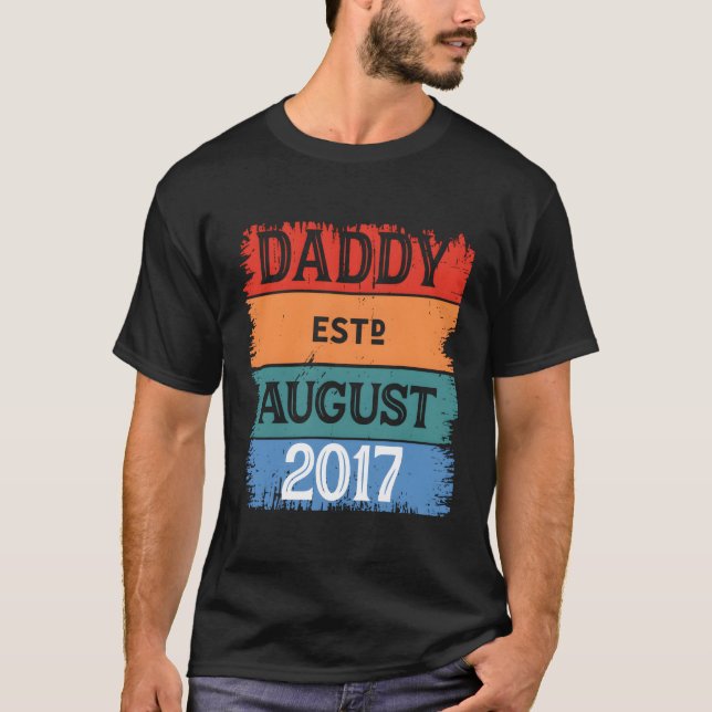Camiseta Papá Est Agosto 2017 Orgulloso Papá Abuelo Mejor P (Anverso)