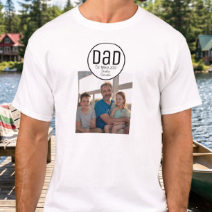 Camiseta Papá Est. Foto Moderno Negrita Nombres de Niños Bl