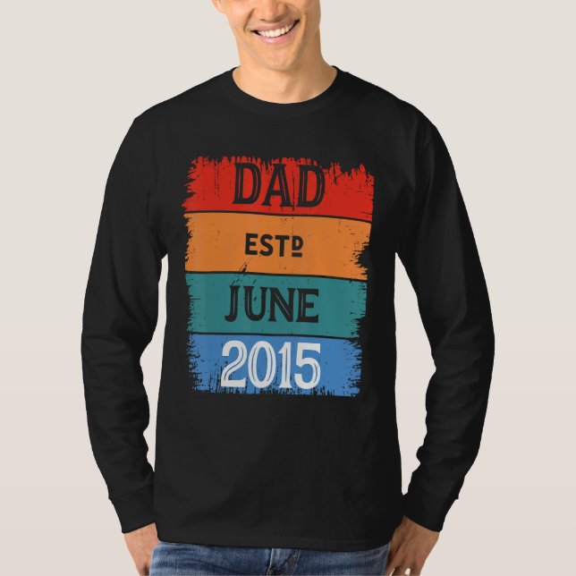 Camiseta Papa Est Jun 2015 Orgulloso Papá Abuelo Mejor Papá (Anverso)