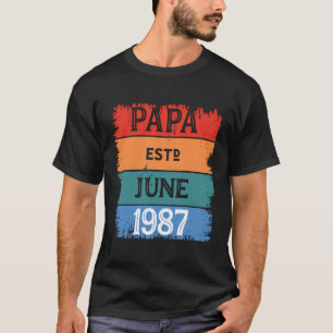 Camiseta Papa Est June 1987 Orgulloso Gran Abuelo Mejor Clá