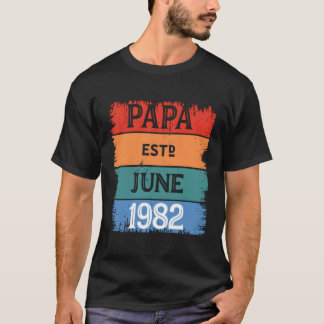 Camiseta Papa Est Junio 1982 Orgulloso abuelo Mejor Lege de