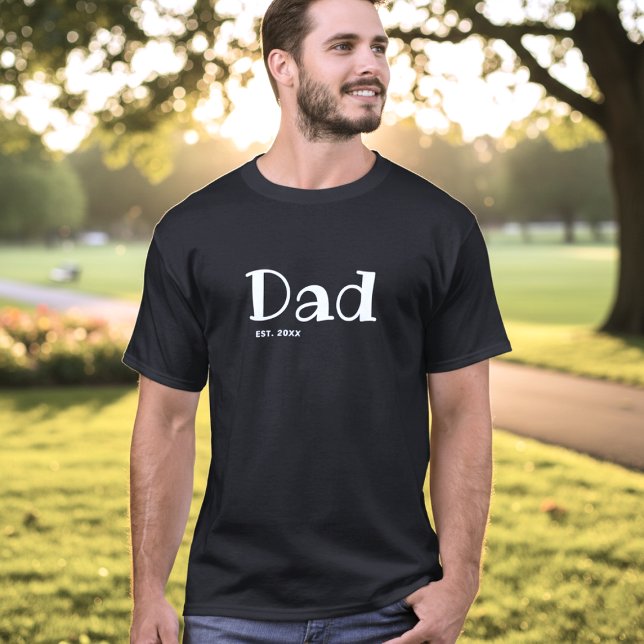 Camiseta Papá Establecido Mínimo Blanco Negro (Subido por el creador)