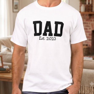 Camiseta Papá Establecido Negrita Blanco Negro