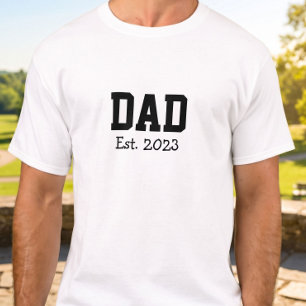 Camiseta Papá Establecido Negrita Blanco Negro