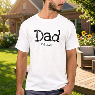 Camiseta Papá Establecido Negro Blanco Audaz