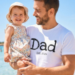 Camiseta Papá Establecido Negro Blanco Audaz