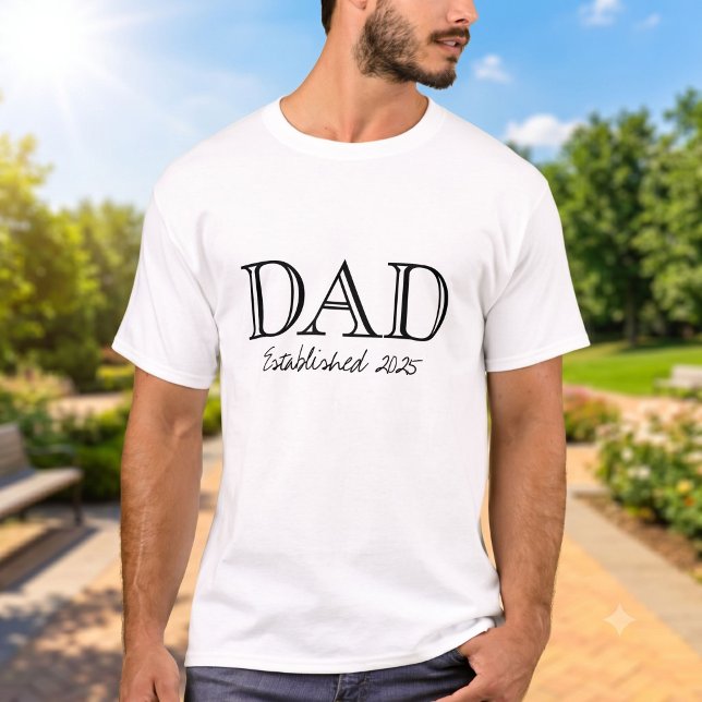 Camiseta Papá Establecido Negro Blanco Audaz (Subido por el creador)