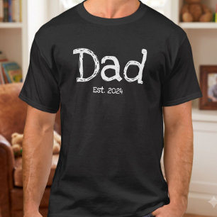 Camiseta Papá Establecido Texto Blanco Negrita
