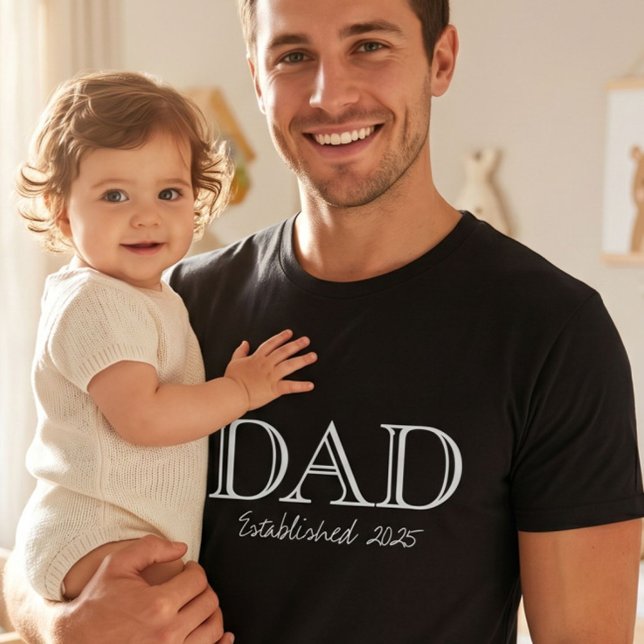Camiseta Papá Establecido Texto Blanco Negrita (Subido por el creador)