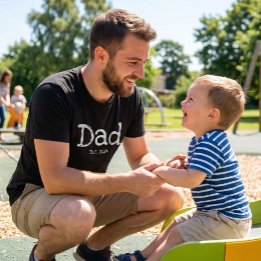 Camiseta Papá Establecido Texto Blanco Negrita