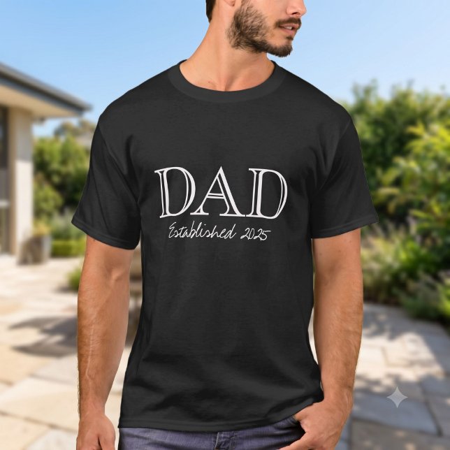 Camiseta Papá Establecido Texto Blanco Negrita (Subido por el creador)