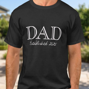Camiseta Papá Establecido Texto Blanco Negrita