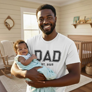 Camiseta Papá Estableció Año Negro Negrita Regalo Para Nuev
