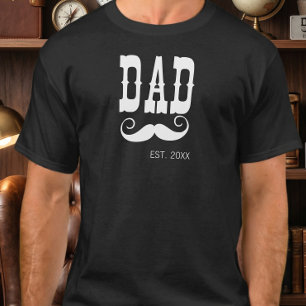 Camiseta Papá Estableció Bigote año western vintage