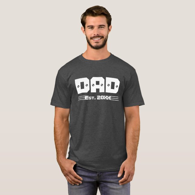 Camiseta Papá estableció el tipo de letra Guay White Screws (Anverso completo)