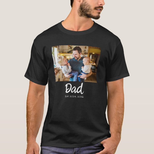 Camiseta Papá Estableció Foto (Anverso)