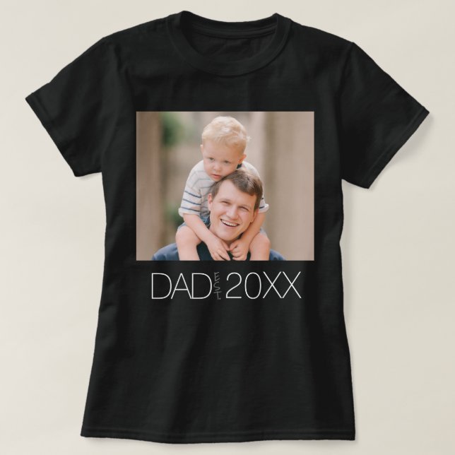 Camiseta Papá Estableció Foto De Escritura Moderna (Diseño del anverso)