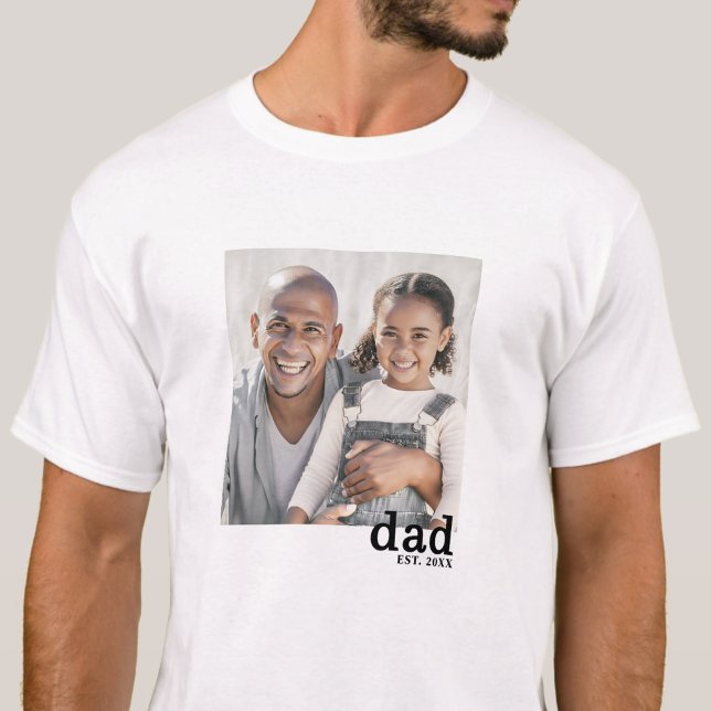 Camiseta Papá Estableció Foto Personalizada (Dad Established Personalized Photo T-Shirt)