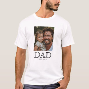 Camiseta Papá Estableció Foto Personalizada Texto