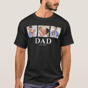 Camiseta Papá Estableció Moderno Negro 3 Foto