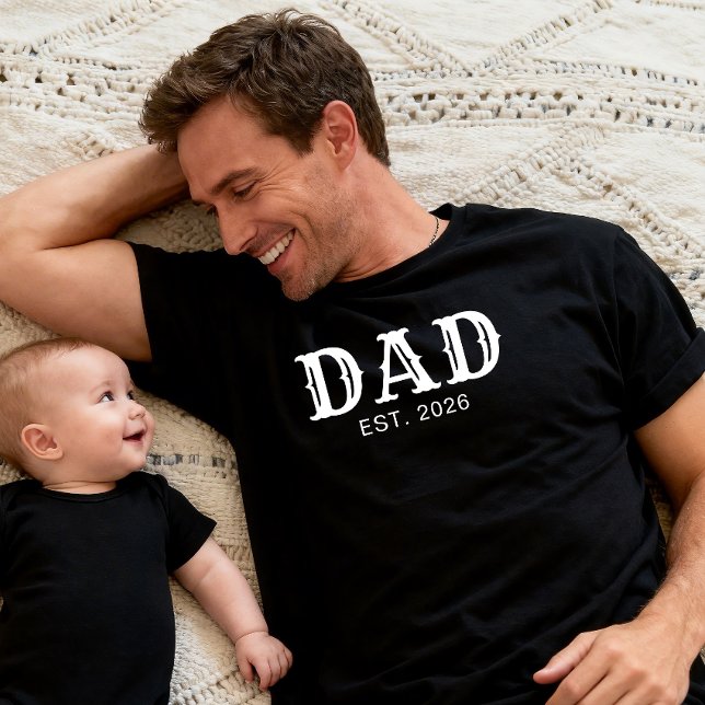 Camiseta Papá Estableció Negrita Tipografía Blanca (Subido por el creador)