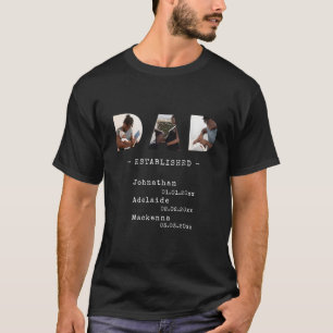 Camiseta Papá estableció que los niños nombran Collage de f