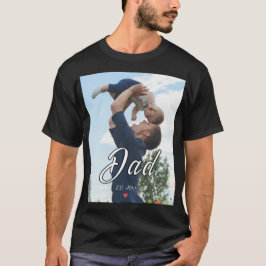 Camiseta Papá Estableció Regalo Foto Corazón Divertido Scri