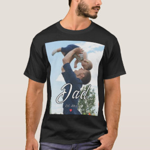 Camiseta Papá Estableció Regalo Foto Corazón Divertido Scri