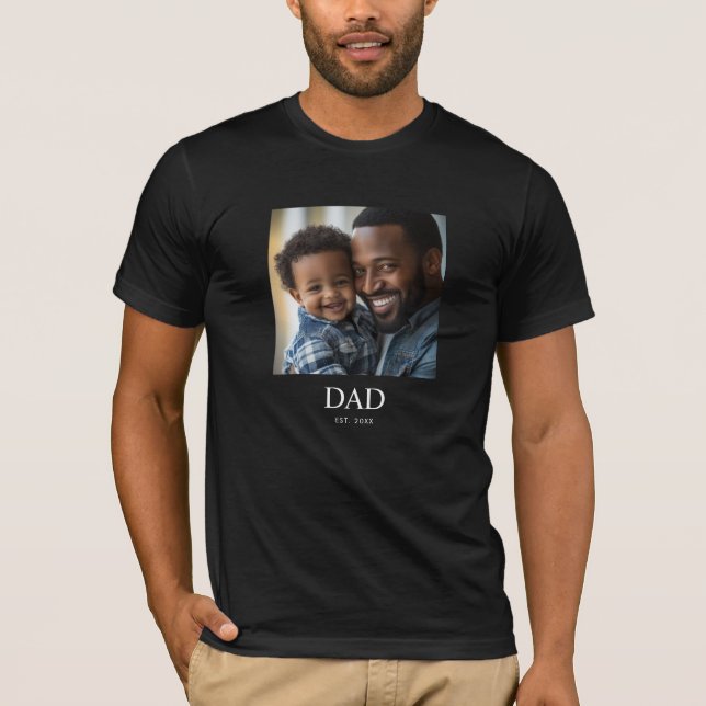 Camiseta Papá Estableció Simple Foto  (Anverso)