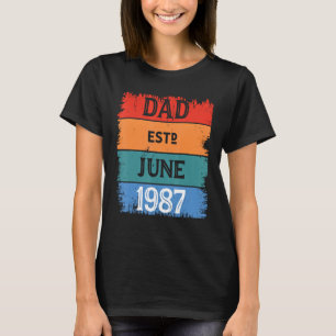 Camiseta Papá Este Junio De 1987 Orgulloso Papá Abuelo Mejo